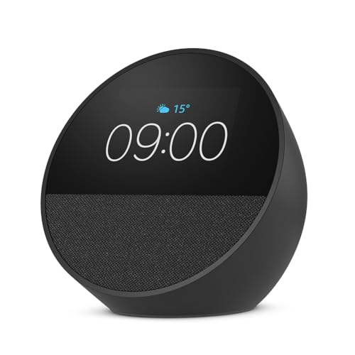 Nuovo Amazon Echo Spot (modello 2024) | Sveglia intelligente con audio di qualità e Alexa | Nero