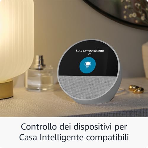 Nuovo Amazon Echo Spot (modello 2024) | Sveglia intelligente con audio di qualità e Alexa | Nero