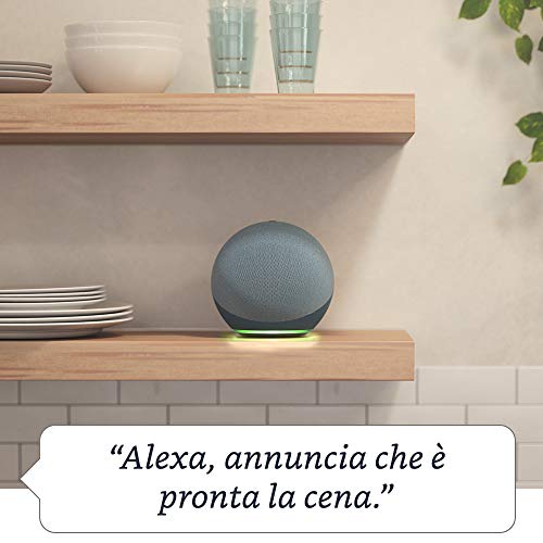 Echo (4ª generazione) | Altoparlante intelligente Wi-Fi e Bluetooth, suono di qualità premium, con Dolby, hub per Casa Intelligente e Alexa | Bianco ghiaccio