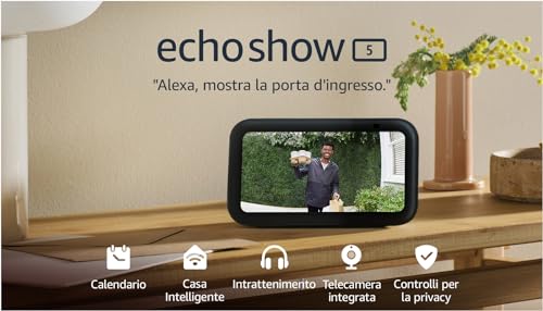 Echo Show 5 (3ª generazione) | Schermo touch intelligente e compatto, con Alexa: controllo della Casa Intelligente e molto altro | Antracite