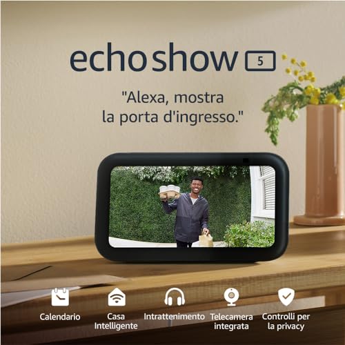 Echo Show 5 (3ª generazione) | Schermo touch intelligente e compatto, con Alexa: controllo della Casa Intelligente e molto altro | Antracite