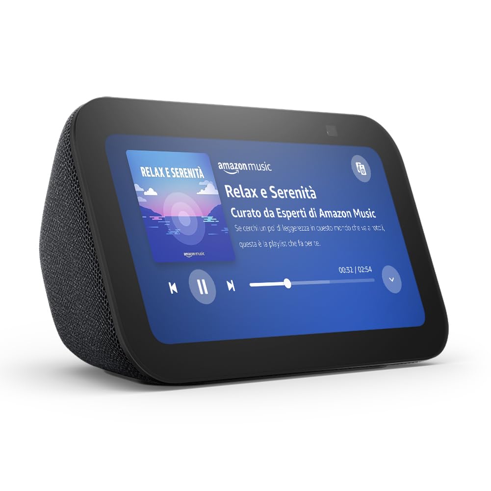 Echo Show 5 (3ª generazione) | Schermo touch intelligente e compatto, con Alexa: controllo della Casa Intelligente e molto altro | Antracite