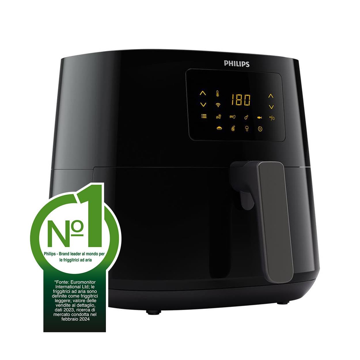 PHILIPS Airfryer XL Essential - 6,2 L, Friggitrice Senza Olio, WI-Fi, Tecnologia Rapid Air, Touchscreen, App HomeID (HD9280/90)