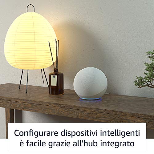 Echo (4ª generazione) | Altoparlante intelligente Wi-Fi e Bluetooth, suono di qualità premium, con Dolby, hub per Casa Intelligente e Alexa | Bianco ghiaccio