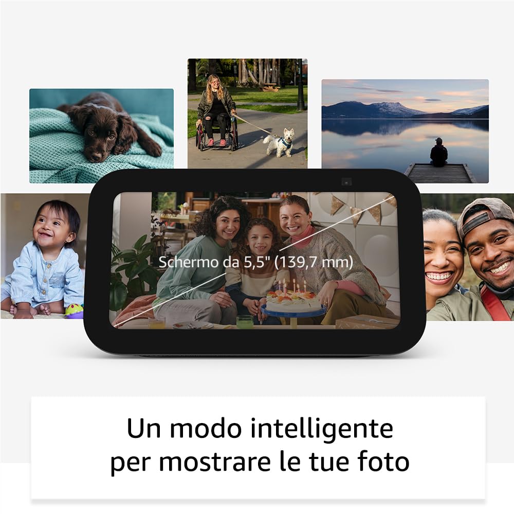 Echo Show 5 (3ª generazione) | Schermo touch intelligente e compatto, con Alexa: controllo della Casa Intelligente e molto altro | Antracite