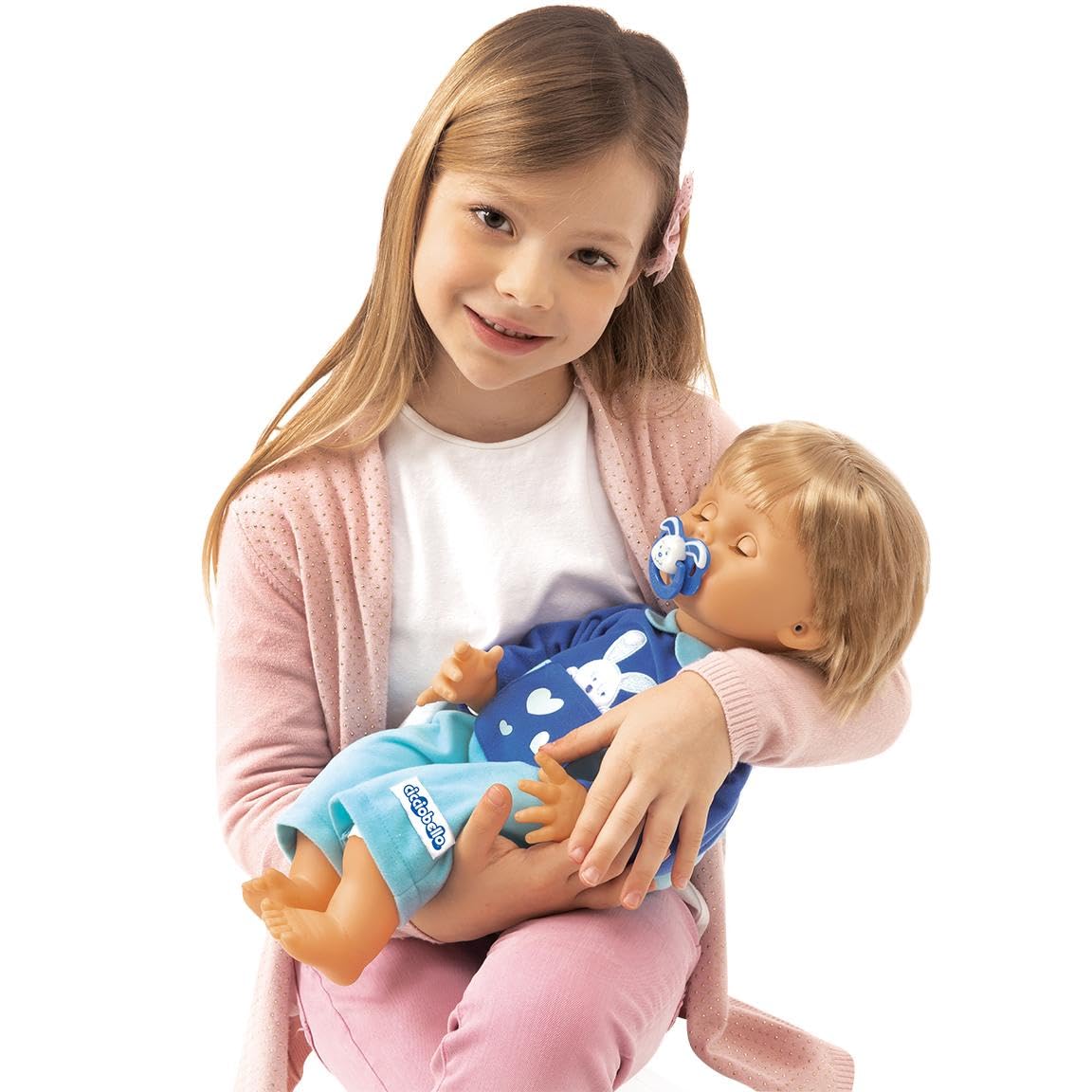 Cicciobello Bua, Bambola Interattiva con Accessori, Giochi Bambini 2 anni, Cicciobello con Accessori per la Cura Come Termometro e Stetoscopio, Usa il Ciuccio per Farlo Smettere di Piangere!