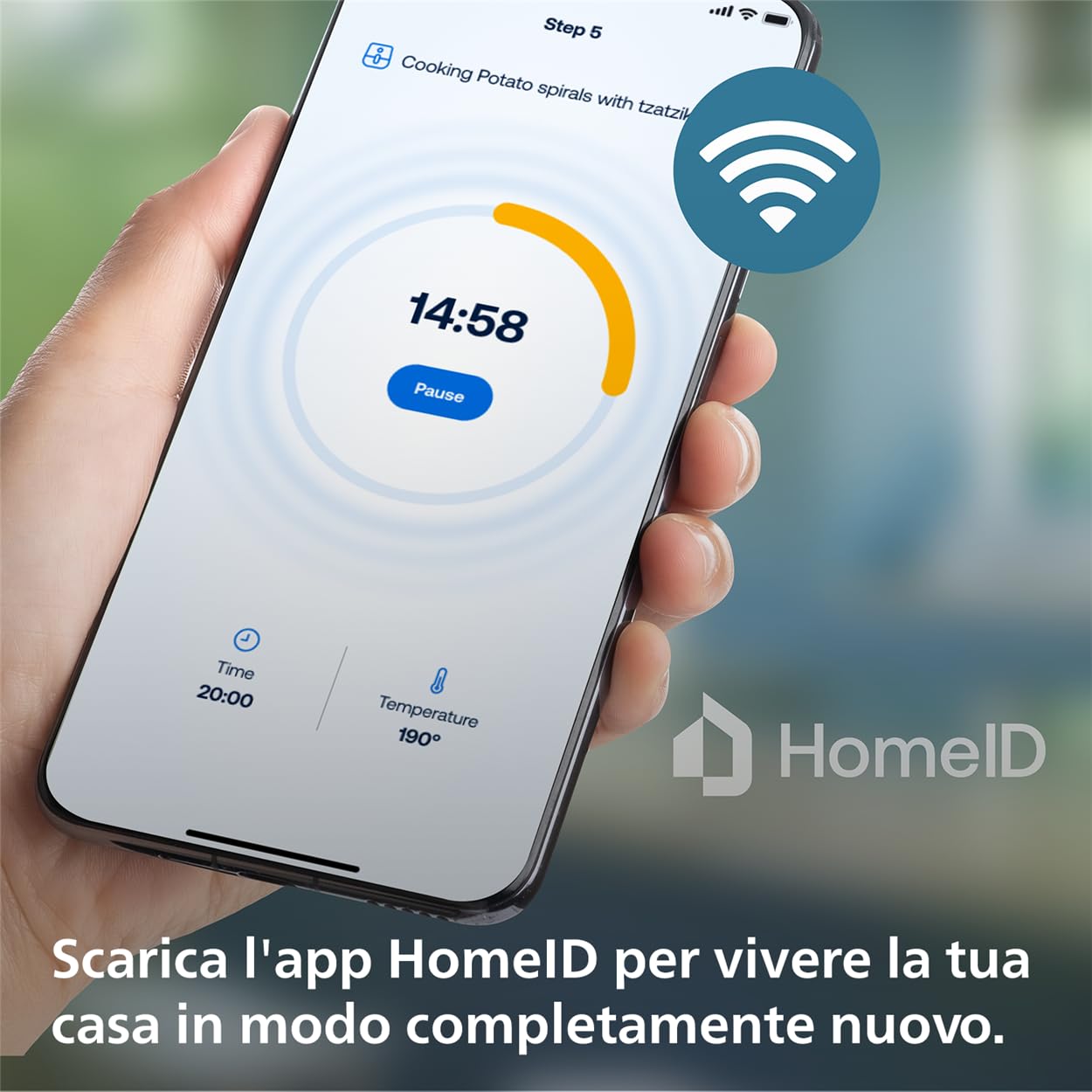PHILIPS Airfryer XL Essential - 6,2 L, Friggitrice Senza Olio, WI-Fi, Tecnologia Rapid Air, Touchscreen, App HomeID (HD9280/90)