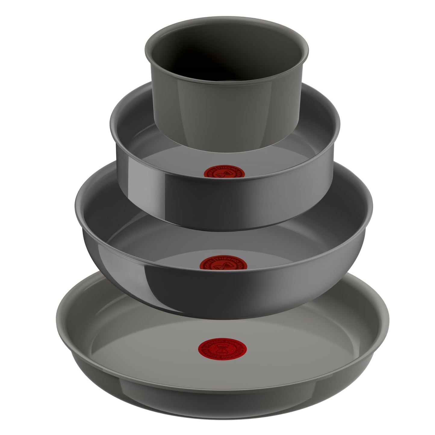 Lagostina Ingenio Vivissima, Set 10 Pentole in Ceramica Antiaderente con Manico Rimovibile, 100% Alluminio Riciclato con Tecnologia Thermo-Signal per Tutte le Fonti di Calore Inclusa Induzione