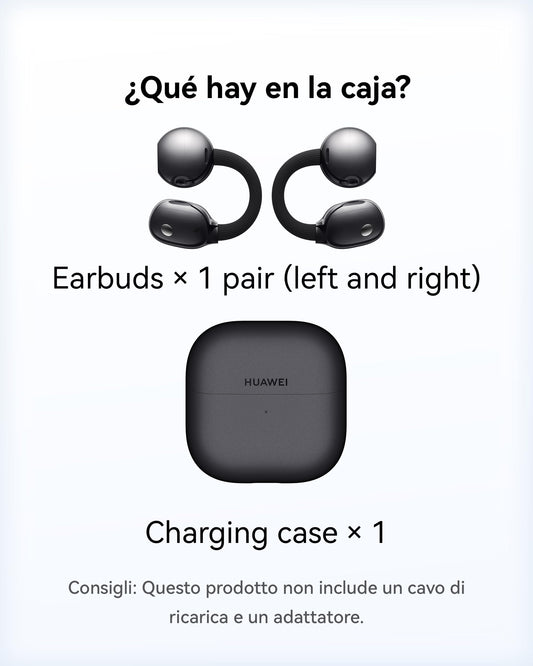 HUAWEI FreeClip 2 Nero, Cuffie Wireless Bluetooth, Auricolari a Orecchio Aperto, per il Massimo del Comfort, Ascolto Adattivo Open-ear, Chiamate Cristalline, 38 ore, iOS e Android, Garanzia di 30 mesi