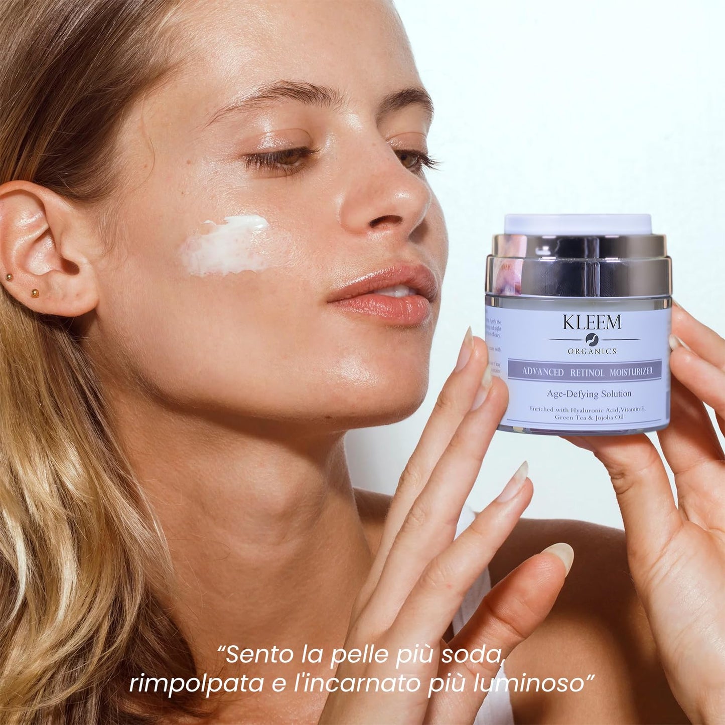 Crema Viso Antirughe Acido ialuronico con Retinolo e Collagene - Eletta Miglior Crema Antirughe Donna e Uomo per Rughe, Macchie Scure e Linee Sottili - 50ml