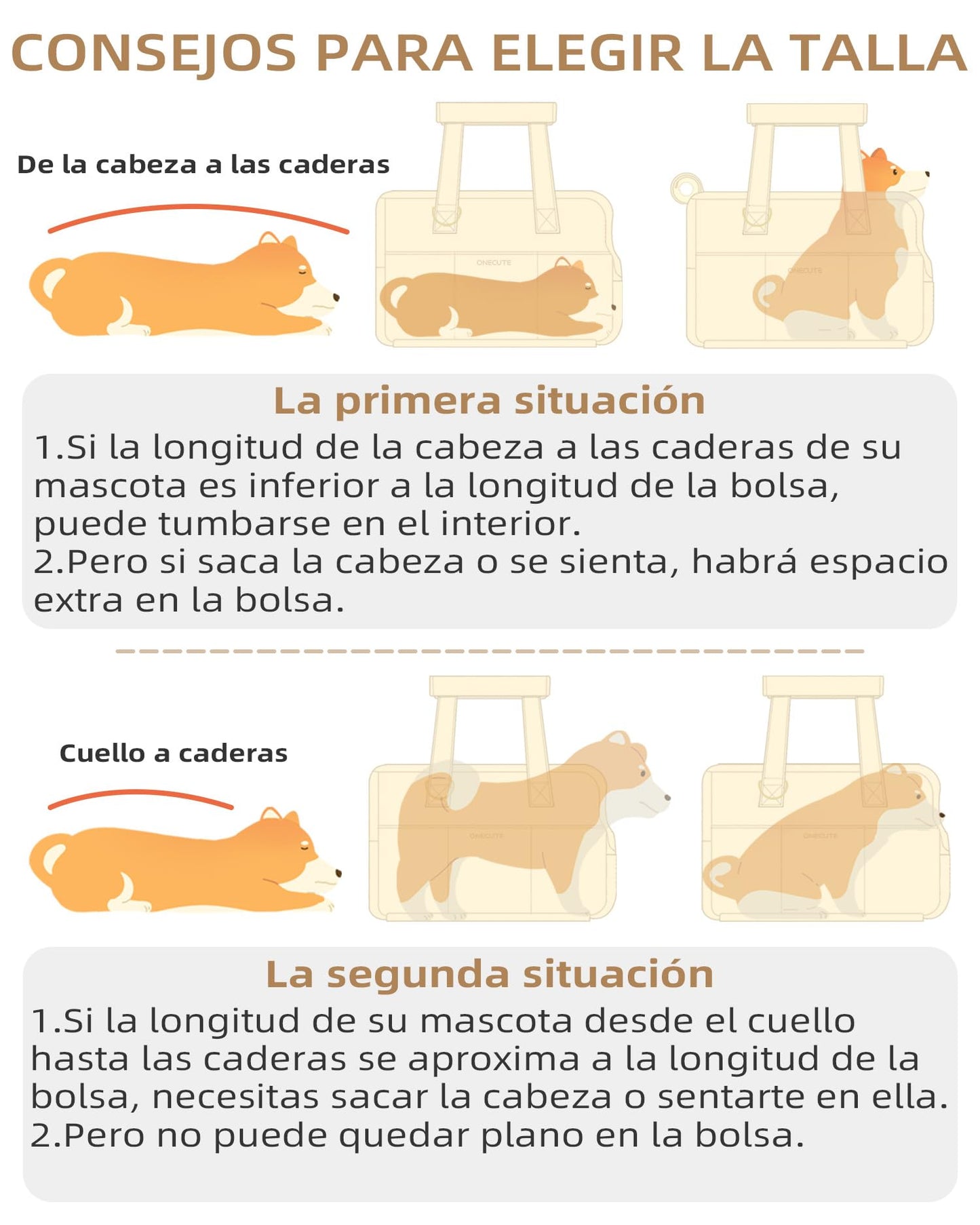 Trasportino per cani di piccola taglia coniglio gatto con grandi tasche, borsa in cotone, trasportino per cani con lati morbidi, trasportino pieghevole per cuccioli da viaggio(beige, 34x16x25 cm).