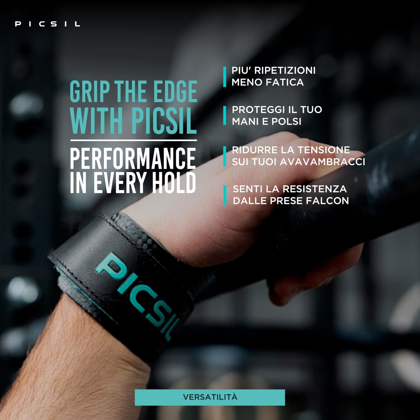 PICSIL Falcon Grip per Allenamento Funzionale, Manopole Sintetiche per Sollevamento Pesi, Muscle-Up, Ginnastica, Pad Extra 0.08m Evita la Formazione di Vescichem G+ (L/XL)