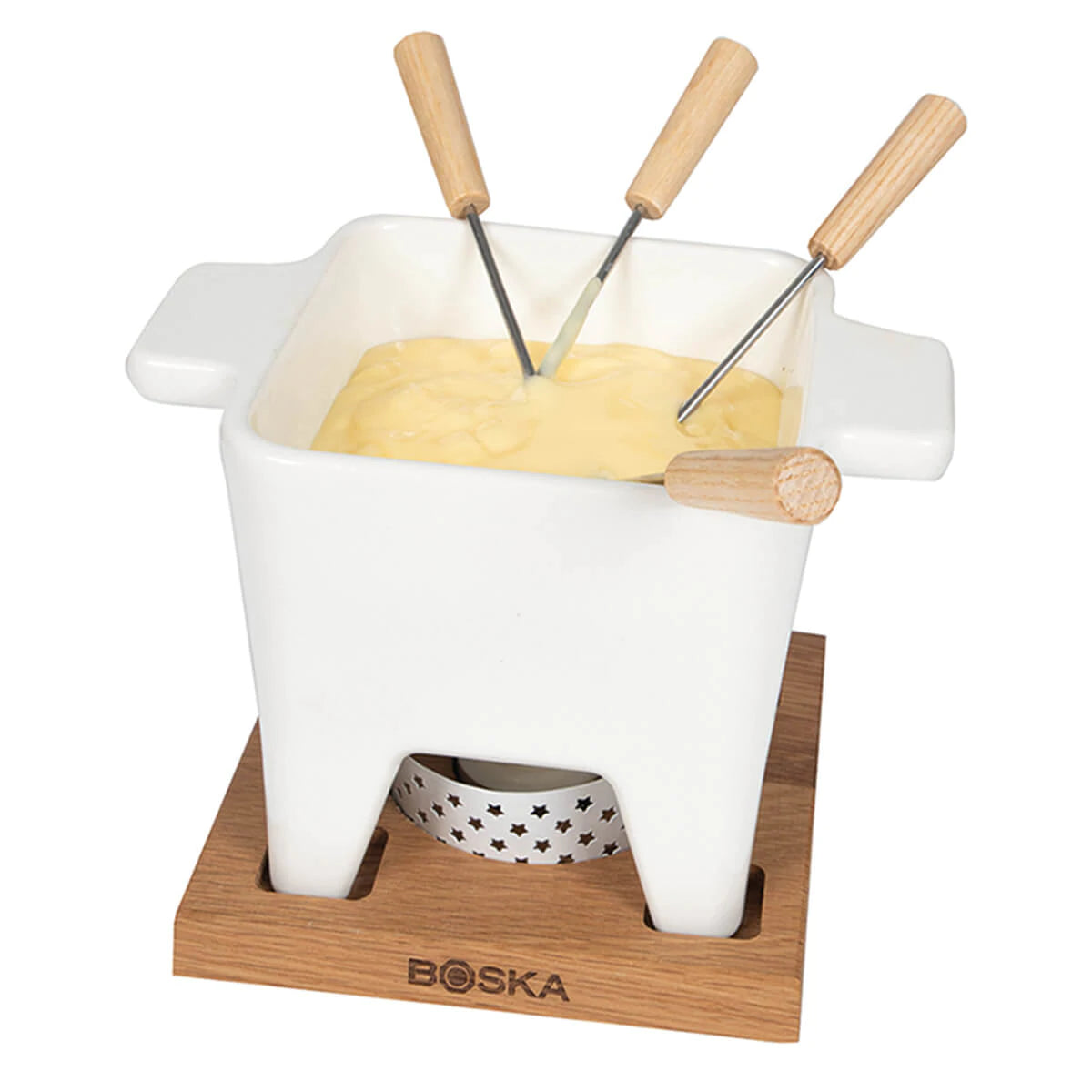 Juego de Fondue Grande Boska Blanco de Cerámica