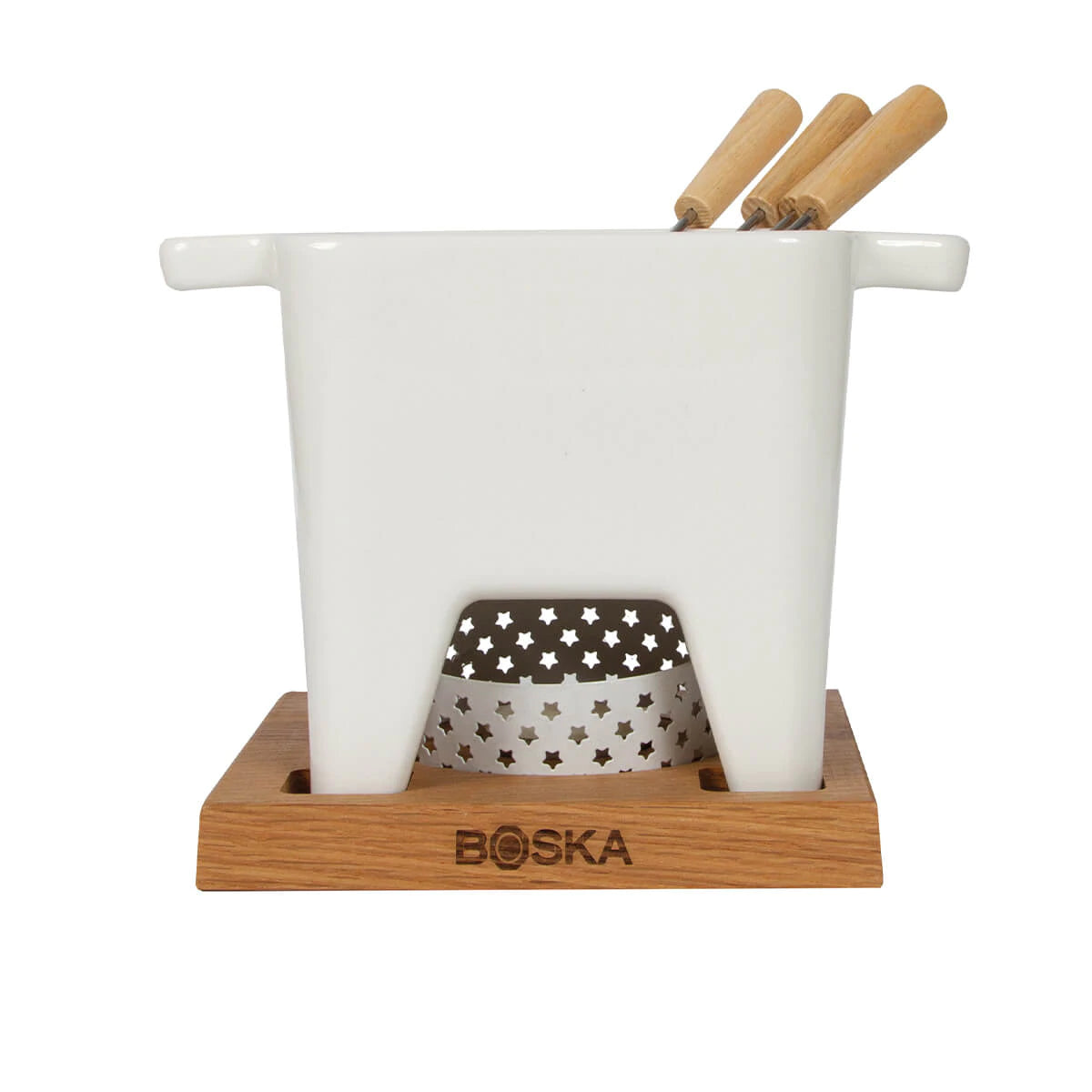 Juego de Fondue Grande Boska Blanco de Cerámica