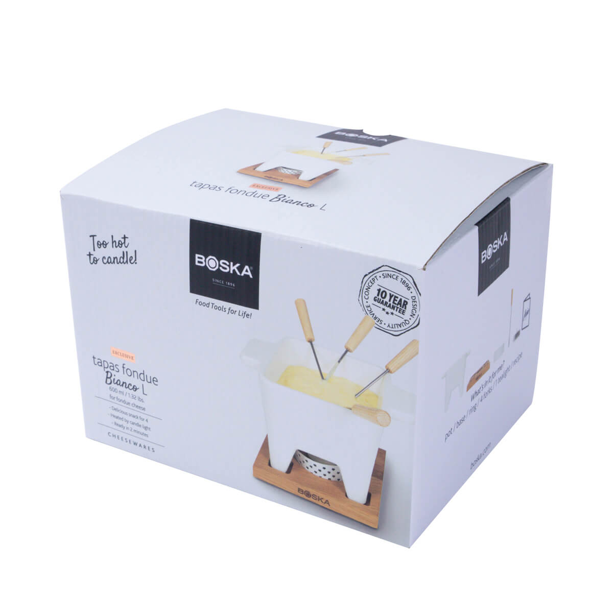 Juego de Fondue Grande Boska Blanco de Cerámica