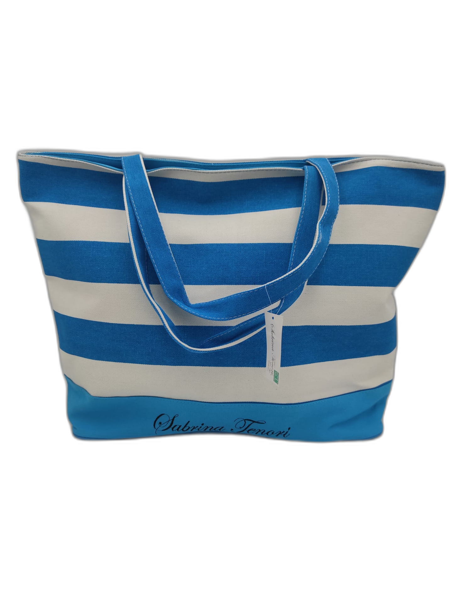 Striped beach bag