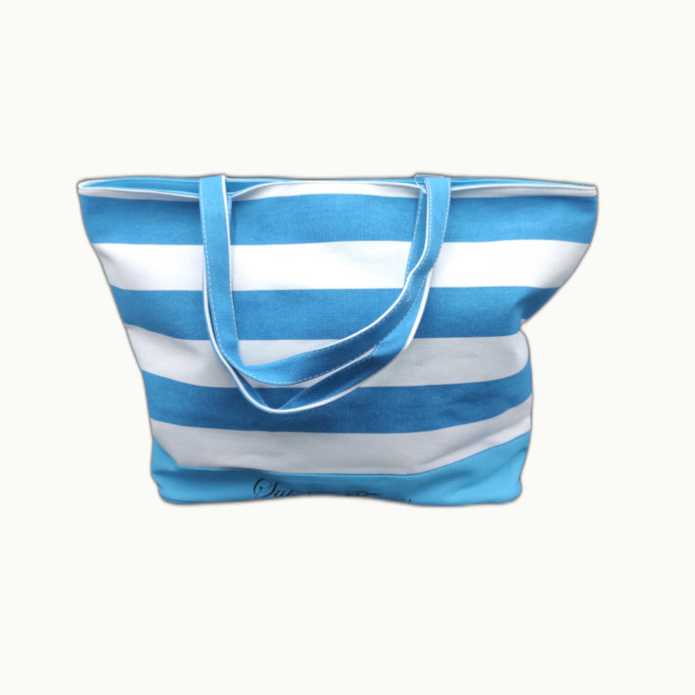 Striped beach bag