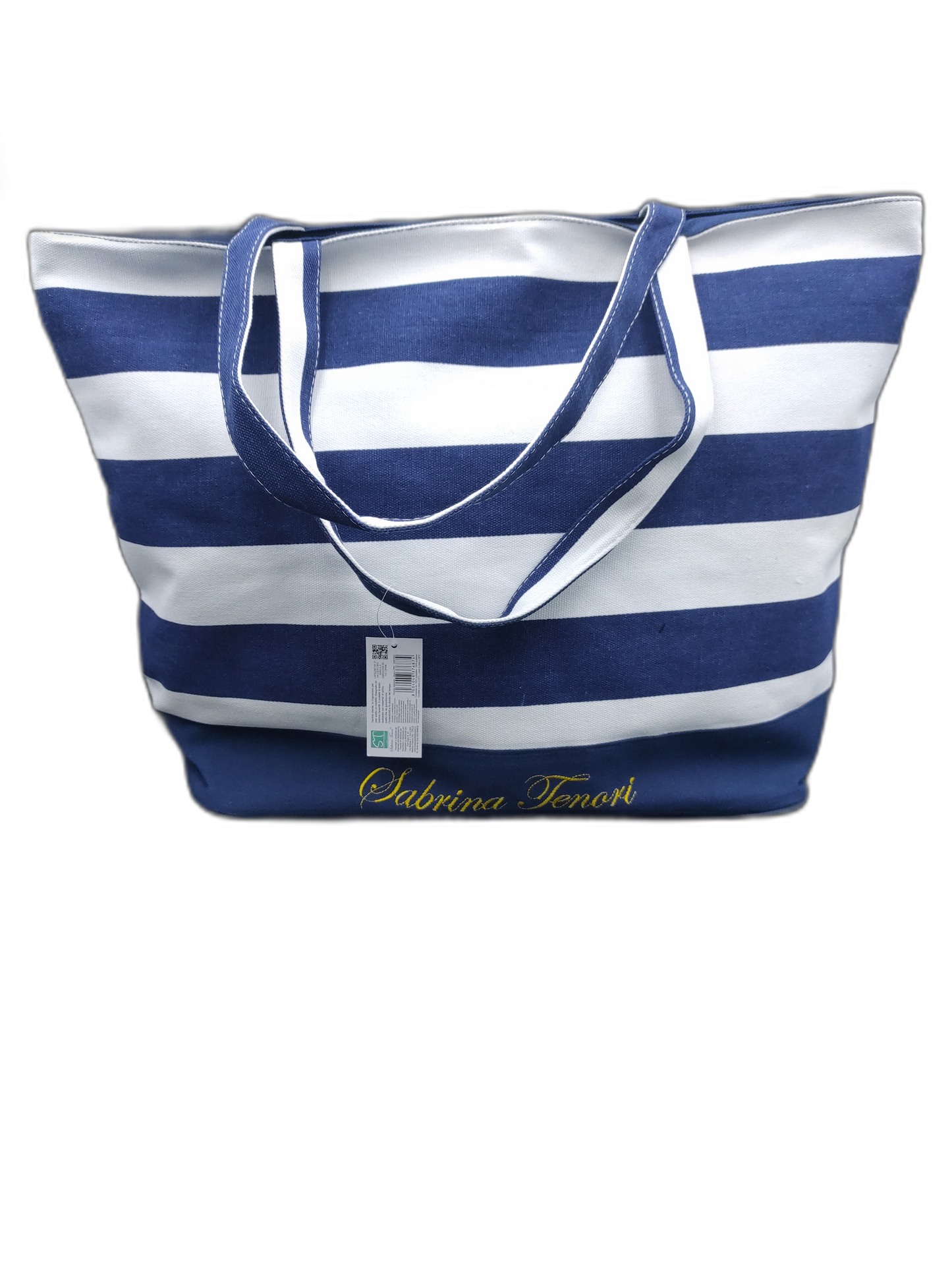 Striped beach bag