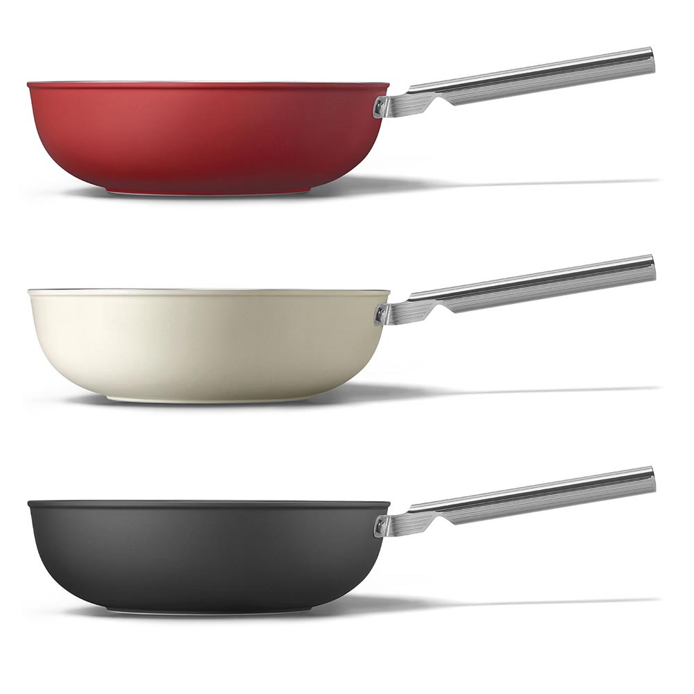 Batería de cocina Smeg Wok estilo años 50
