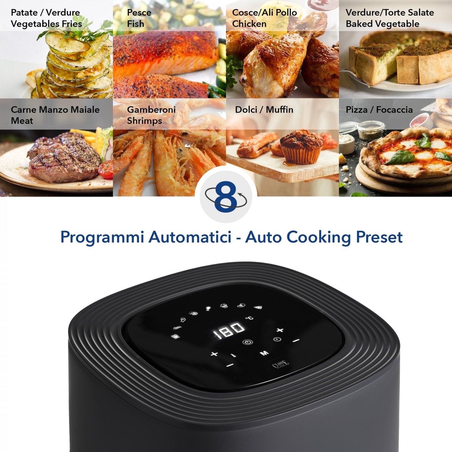 Vivo Friggitrice Ad Aria Classe Italy Air Fryer 5,5L