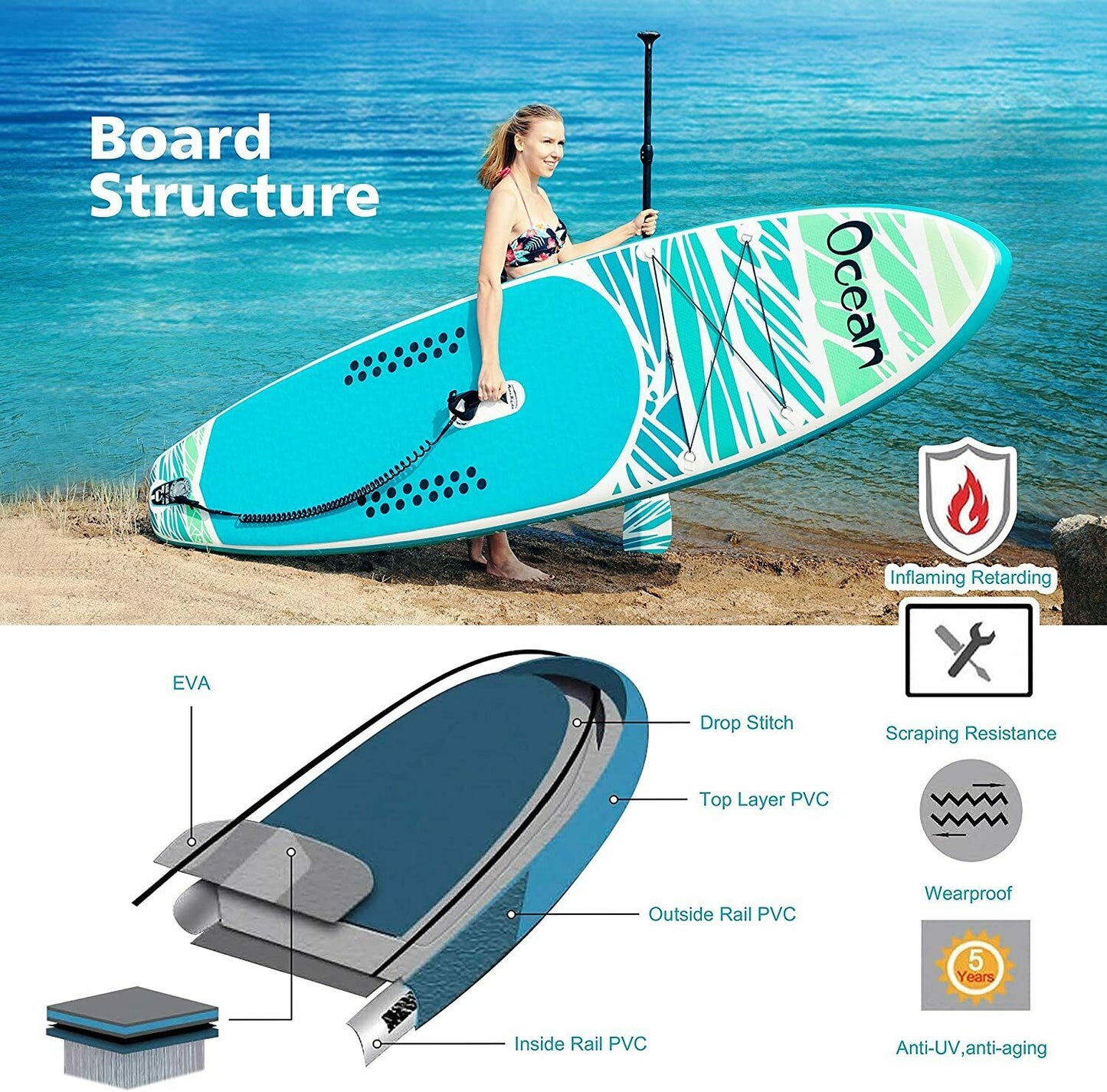 Tabla Hinchable Ocean Stand Up Paddle SUP 10'6"