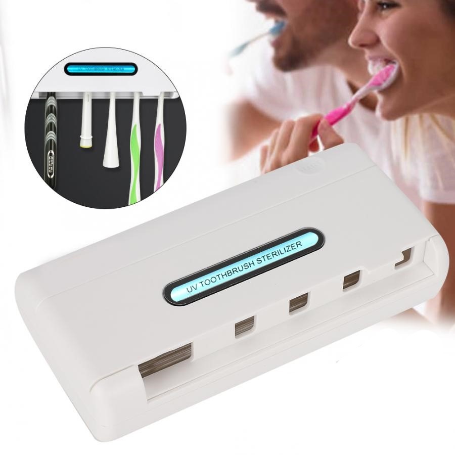 Esterilizador de cepillos de dientes UV con luz de cuarzo 2W, 5 compartimentos