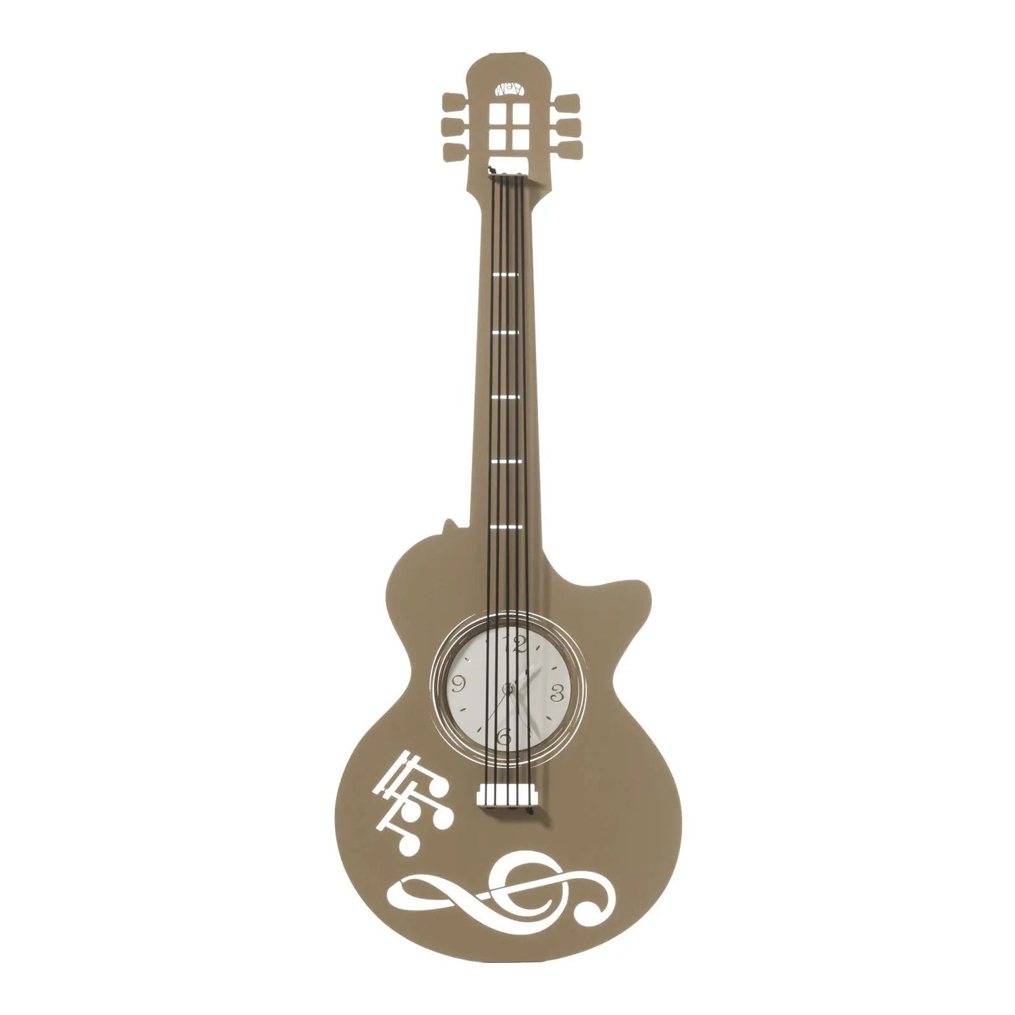 Beige White Guitar Clock Arts and Crafts