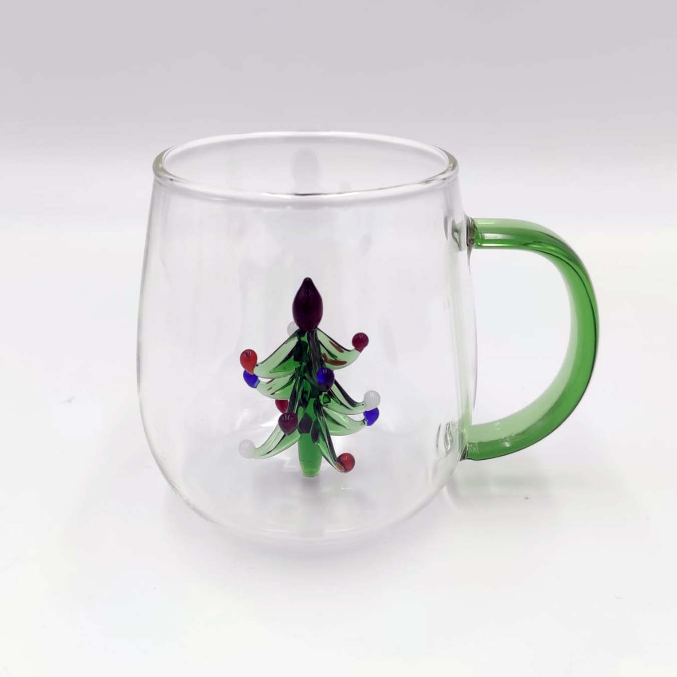 Juego de 4 tazas de cristal navideñas