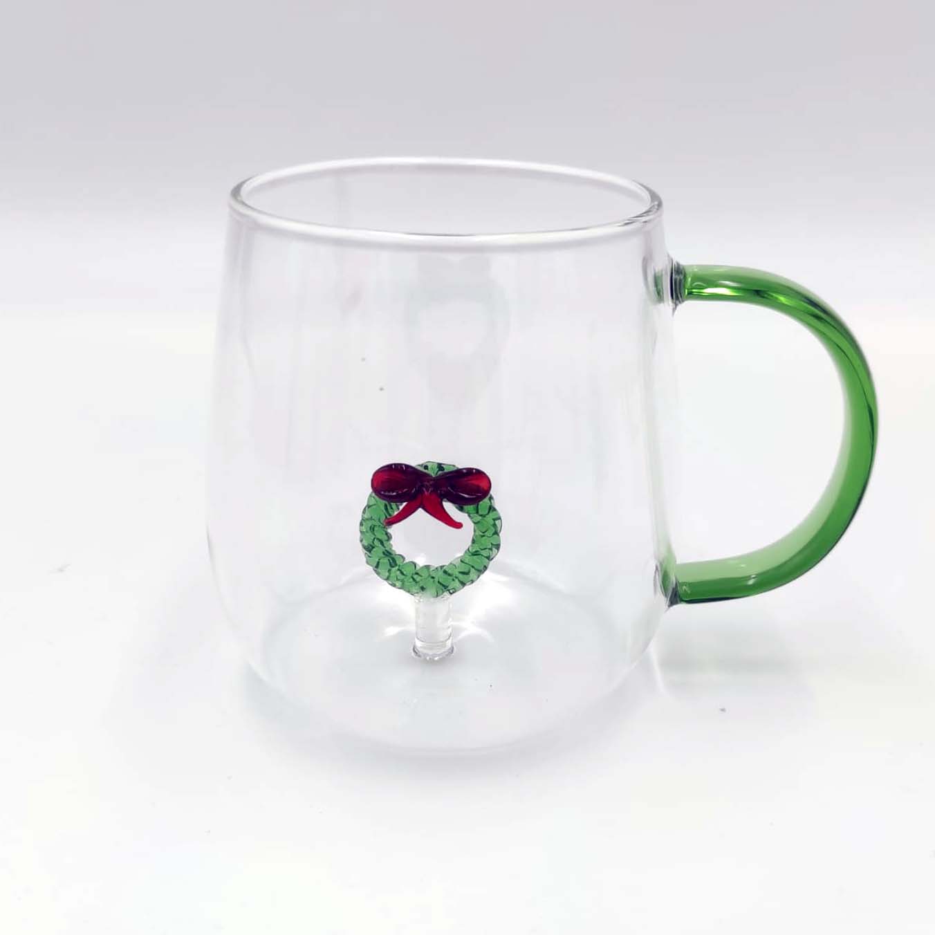 Juego de 4 tazas de cristal navideñas