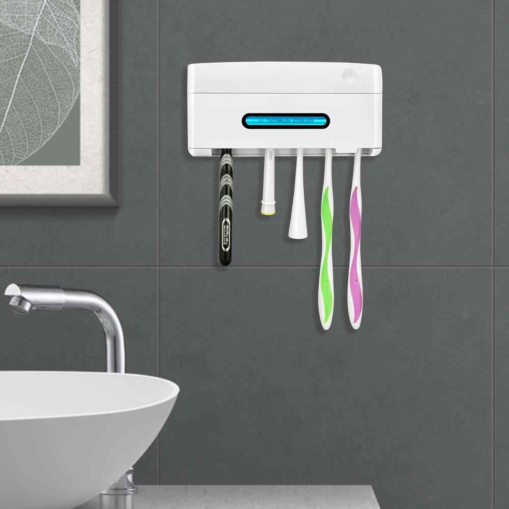 Esterilizador de cepillos de dientes UV con luz de cuarzo 2W, 5 compartimentos