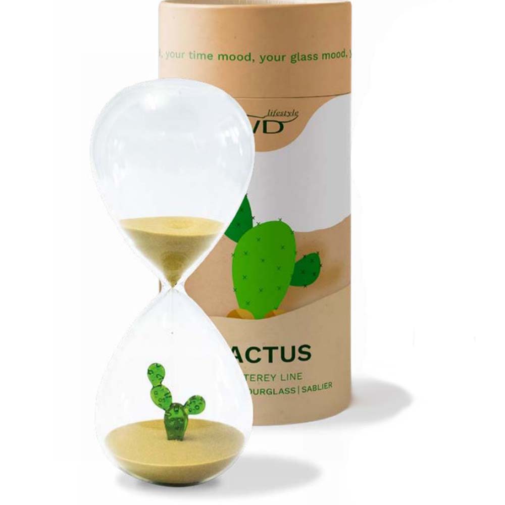 Figuras de animales y plantas de reloj de arena en vidrio