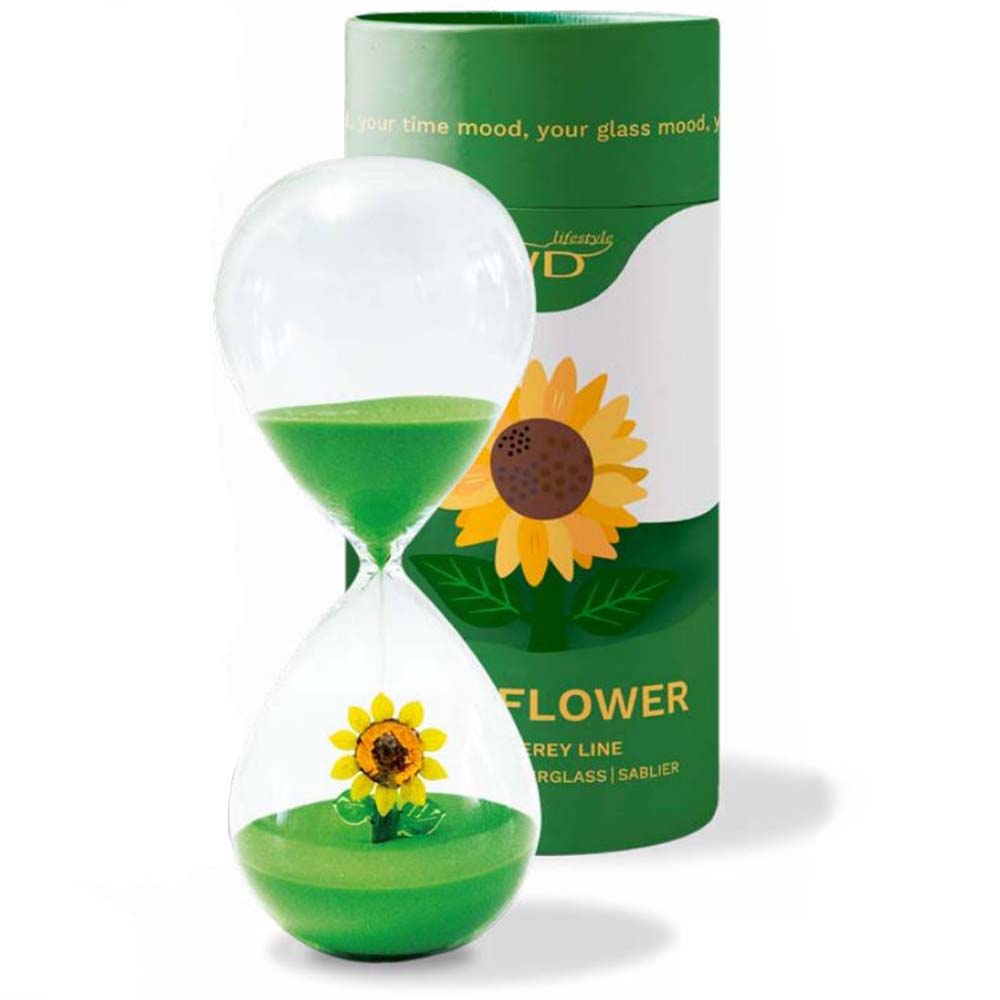 Figuras de animales y plantas de reloj de arena en vidrio