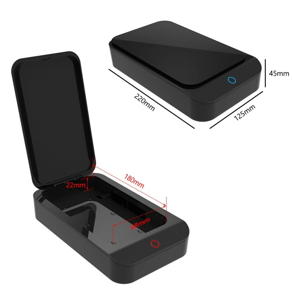 Caja esterilizadora UV de 2W en ABS con indicador LED