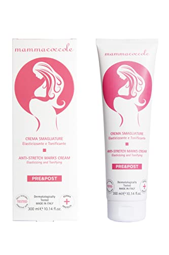 Babycoccole CREMA ANTISMAGLIATURE ELASTICIZZANTE TONIFICANTE. Durante e Post Gravidanza. Contrasta la formazione delle Smagliature. Dermatologicamente Testata, per Pelli Sensibili - 300 ml