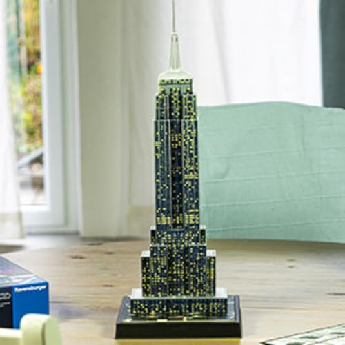 Ravensburger - 3D Puzzle Empire State Building Night Edition con Luce, New York, 216 Pezzi, 8+ Anni