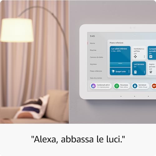 Echo Hub (Ultimo modello) | Pannello di controllo per la Casa Intelligente con Alexa e schermo da 8” | Compatibile con migliaia di dispositivi