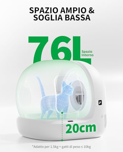 PETKIT Pura Max 2 Lettiera Gatto Autopulente, Lettiera Automatica per Gatti,Capacità Massima 76L,XSecure,Antiodore,Controllo APP per Più Gatti(Non Contiene Spray Deodorante)