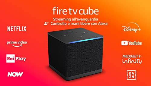 Amazon Fire TV Cube (Ultimo modello) | Lettore multimediale per lo streaming con controllo vocale tramite Alexa, Wi-Fi 6E e 4K Ultra HD