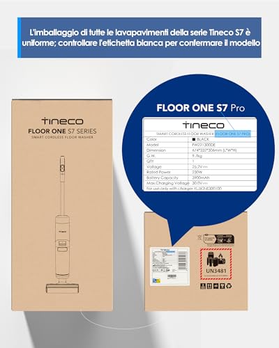 Tineco Floor One S7 PRO(S7 Series) Aspirapolvere Cordless per Pavimenti Duri, Pulisce Sempre con Acqua Pulita, Display LED, Lunga Autonomia. Rimuove Macchie Ostinate e Peli di Animali Domestici