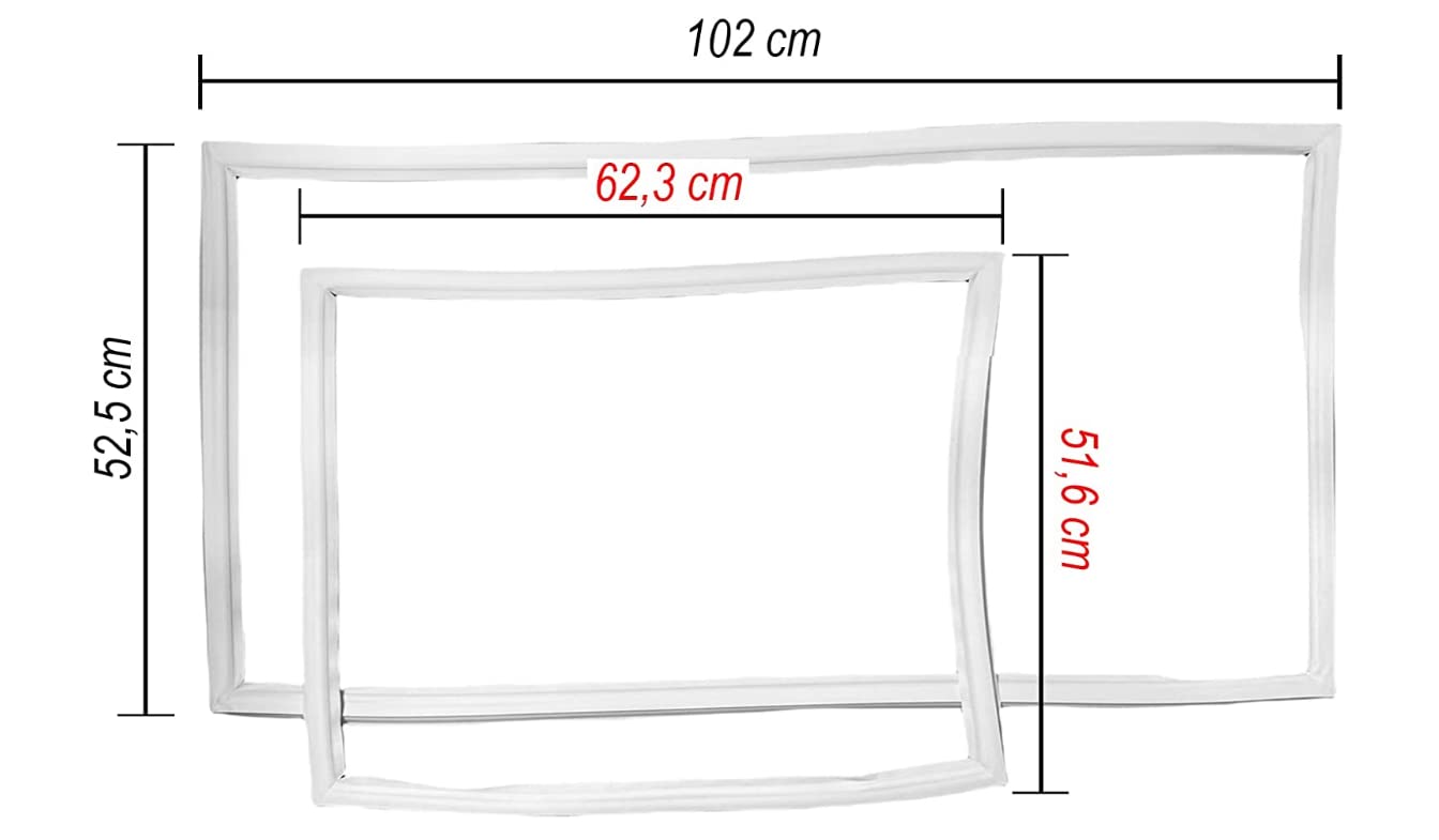 FIGEVIDA Kit Sostituzione Guarnizioni Magnetiche per Frigorifero Congelatore Adattabile Rex Electrolux Aeg Dim Lato Frigo 102x52,5 cm 2248007144 Lato Cong 62,3x51,6 cm 2248007094 FI22/10FA