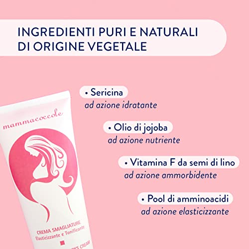 Babycoccole CREMA ANTISMAGLIATURE ELASTICIZZANTE TONIFICANTE. Durante e Post Gravidanza. Contrasta la formazione delle Smagliature. Dermatologicamente Testata, per Pelli Sensibili - 300 ml