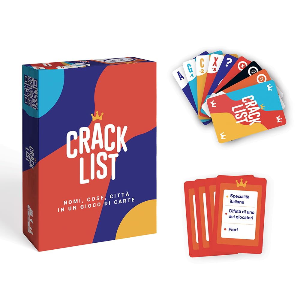 CRACK LIST I Divertente Gioco da Tavolo per Tutta la Famiglia I Gioco di Carte I 2-8 Giocatori I 10+Anni I Durata media: 30 min I Gioco di Società per li Amici I Italian