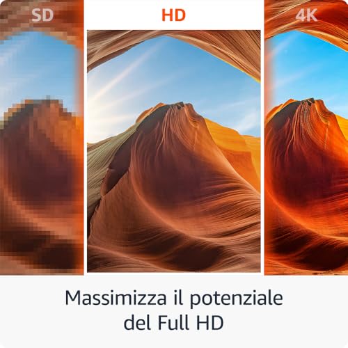 Amazon Fire TV Stick HD (Ultimo modello) | TV gratuita e in diretta, telecomando vocale Alexa, controlli per Casa Intelligente, streaming HD