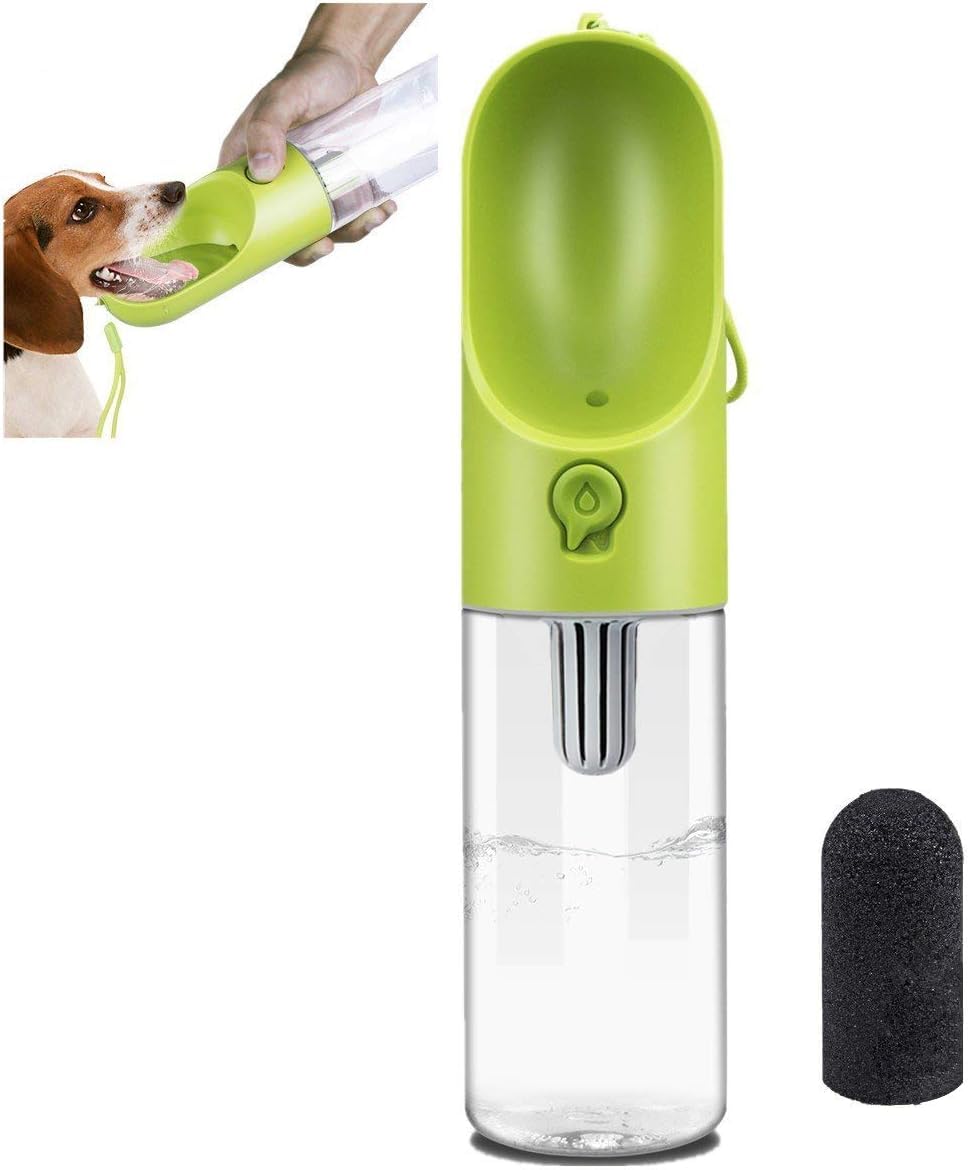 PETKIT Eversweet Borraccia per Cani Portatile, One-Touch Bottiglia da Viaggio per Cani,Senza BPA,Antibatterico,Adatto per Escursioni e Campeggio,400 ml(Verde)