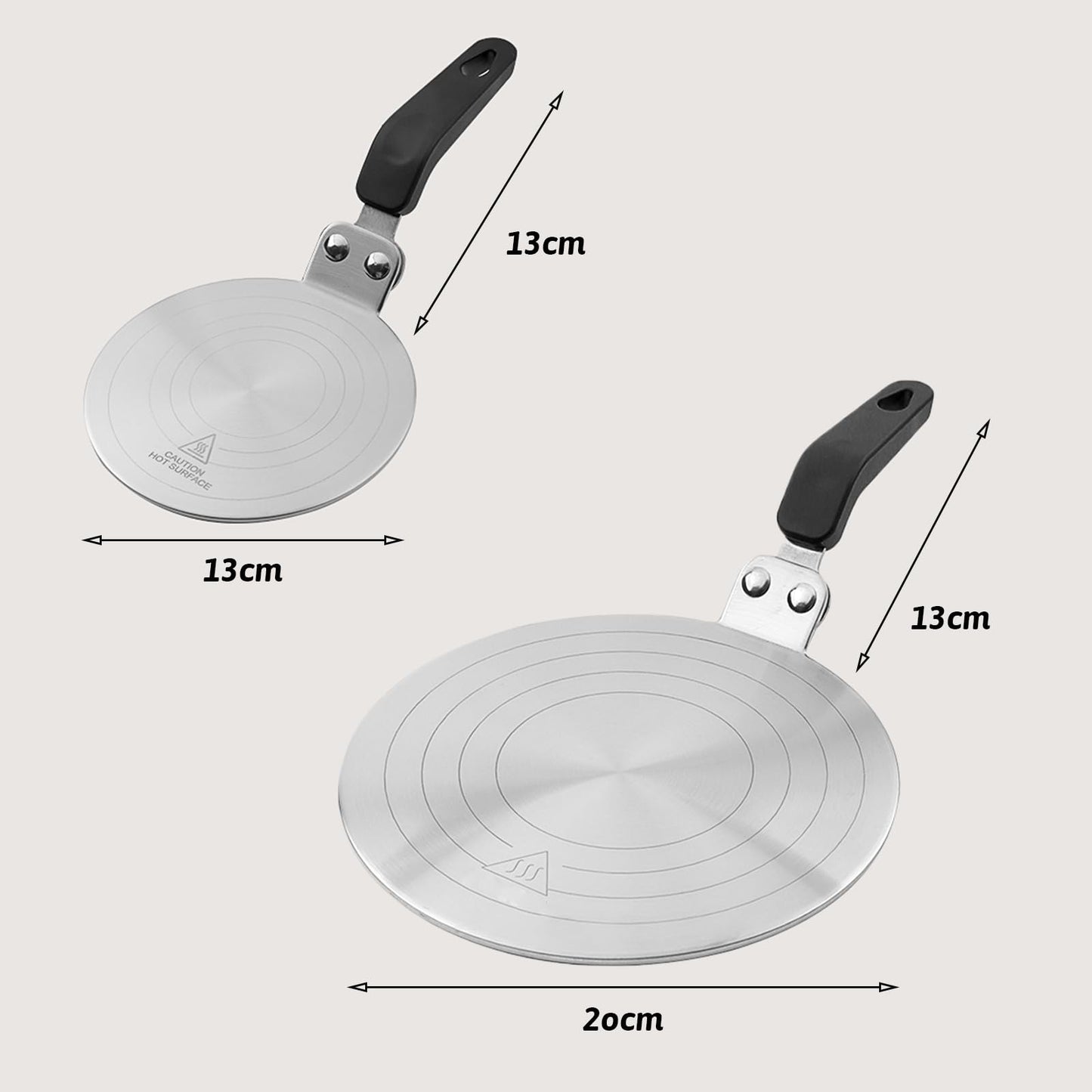 Piattello A Induzione in Acciaio Inox 13 cm, Piastra Adattatrice per Induzione, Disco Convertitore in Acciaio Inox per Moka e Caffettiera Espresso, Adattatore Universale per Piano Cottura a Induzione