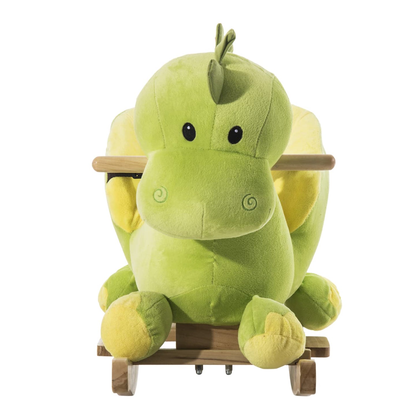 HOMCOM Cavallo a Dondolo in Legno Dinosauro per i Bambini 60x33x45cm