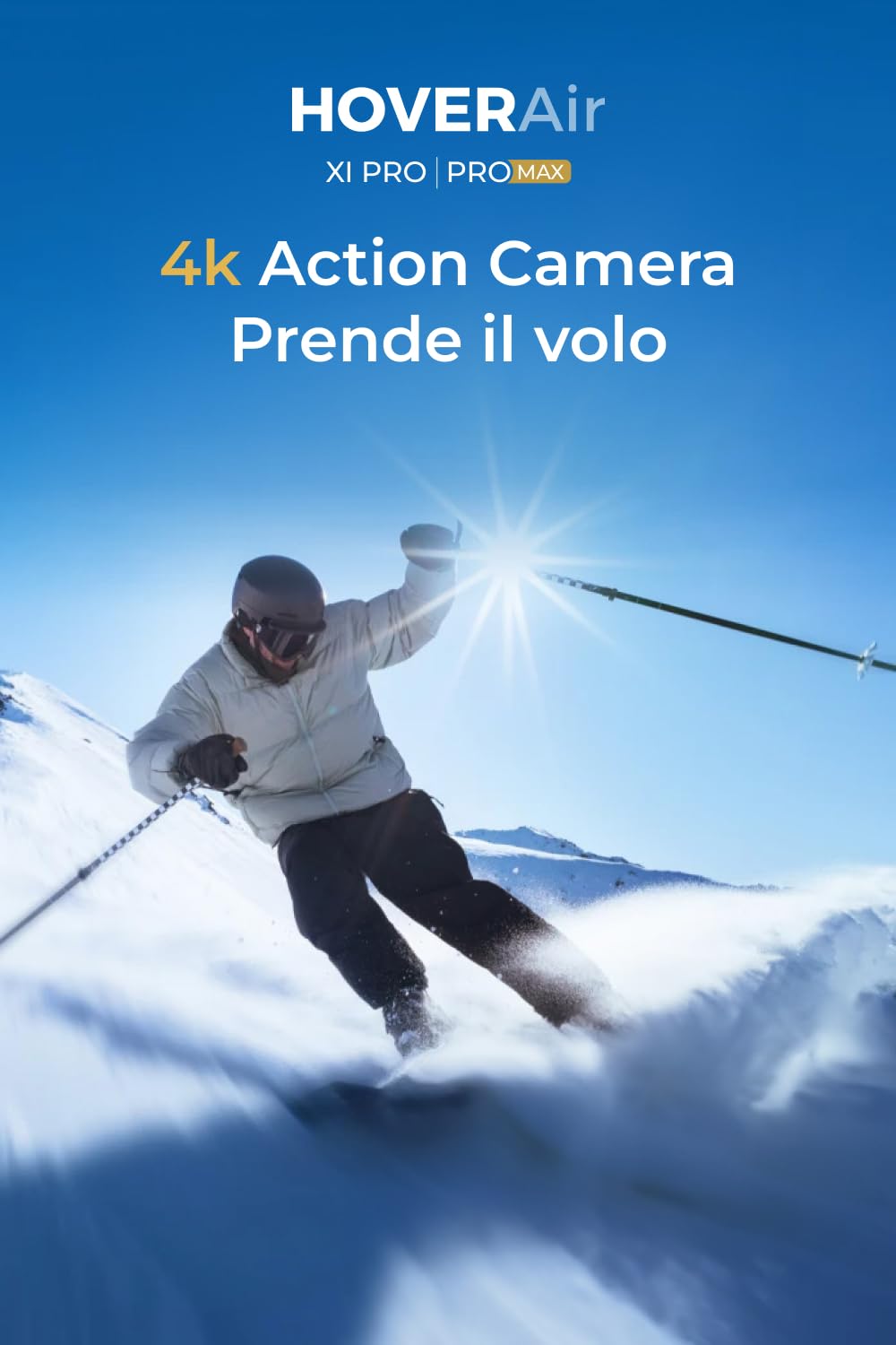 HOVERAir X1 PRO Action Cam Volante, drone 4k pieghevole con 10+ Modalità di Volo Completamente Automatiche, 42 KM/H Velocità di Follow, Vola Ovunque con OmniTerrain(Standard)