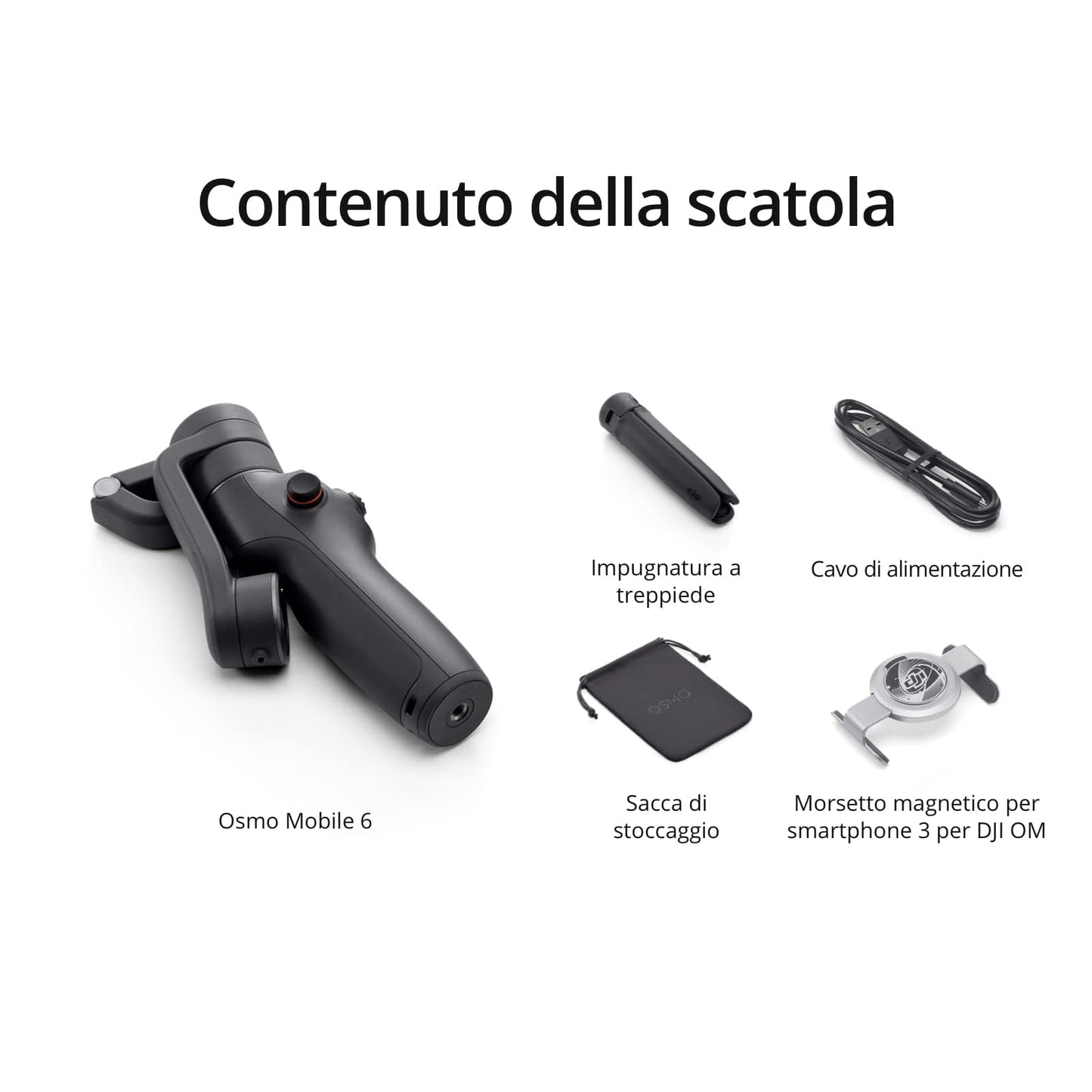 DJI Osmo Mobile 6, stabilizzatore per smartphone a 3 assi, manico telescopico integrato, tracciamento degli oggetti, portatile e pieghevole, stabilizzatore per vlog, YouTube TikTok, grigio ardesia