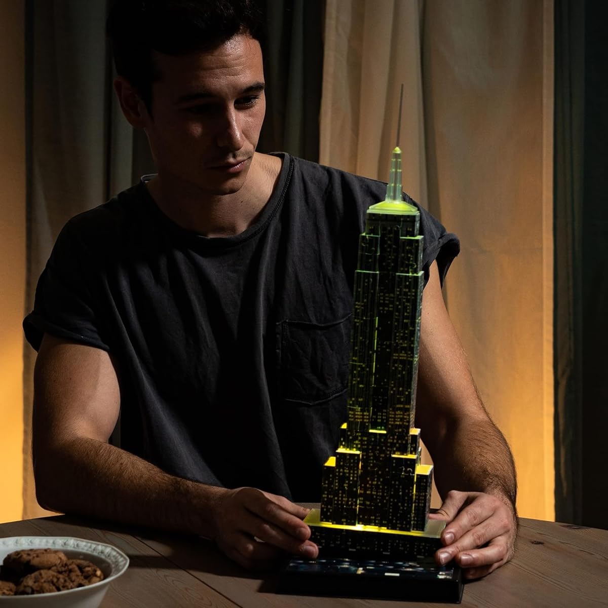 Ravensburger - 3D Puzzle Empire State Building Night Edition con Luce, New York, 216 Pezzi, 8+ Anni