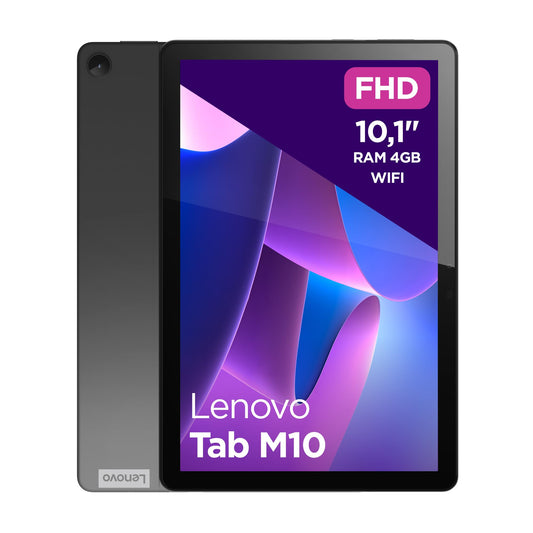 Lenovo Tab M10 3° Gen, Tablet Display 10.1" WUXGA (1920x1200), RAM 4GB, 64GB, 5000mAh, Unisoc T610, Tablet Android 11, Storm Grey, Alimentatore Incluso - Esclusiva Amazon